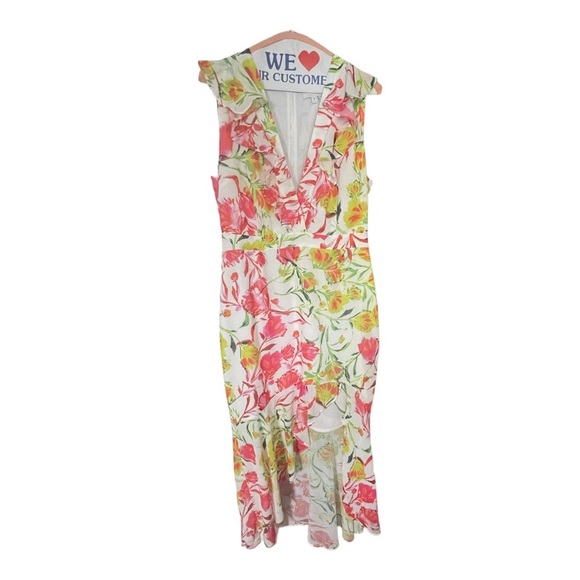 Milly Women's "Nanci Neon Botanical Ruffle Dress Size 4 - Picture 5 of 6